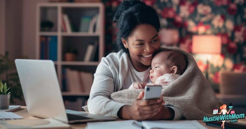 happy-stay-at-home-mom-balancing-childcare-and-remote-work-showing-why-stay-at-home-mom-jobs-are-the-top-choice-in-2025