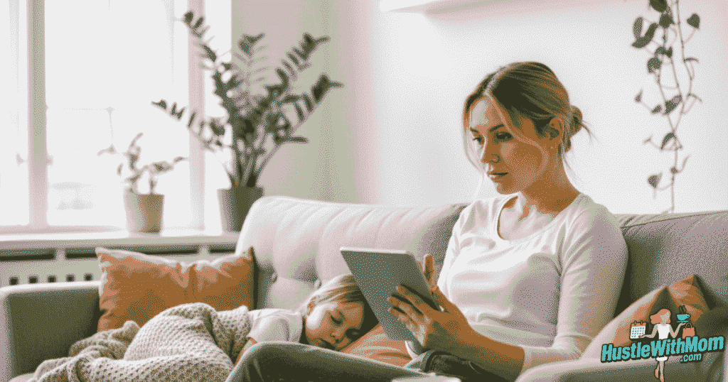 single-mom-searching-for-the-right-job-using-a-tablet-at-home