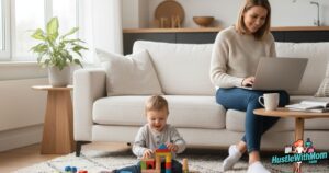 single-mom-working-on-a-laptop-at-home-while-balancing-childcare-in-2025