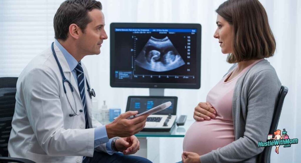 doctor-explaining-pregnancy-science-and-ultrasound-to-expectant-mother.