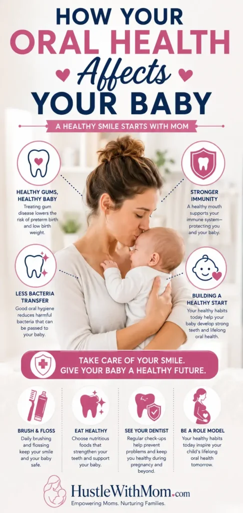 Healthy mother and baby showing the connection between maternal oral health and infant wellbeing.
