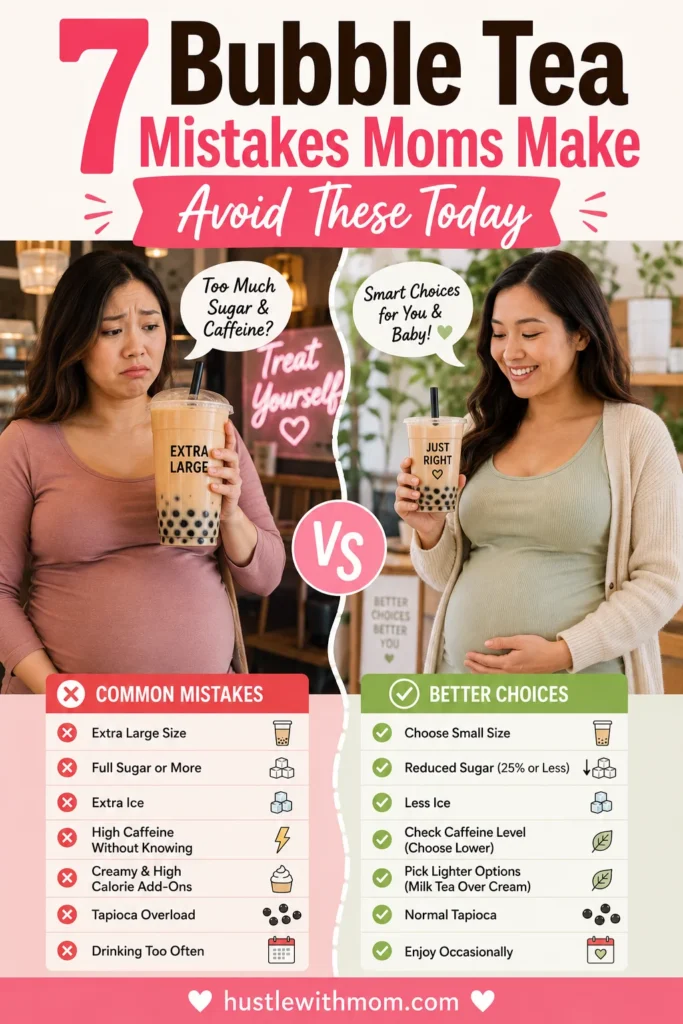 Comparison between unhealthy and healthier bubble tea habits during pregnancy.