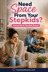 Stepmother feeling emotionally exhausted while balancing a relationship with stepchildren in a blended family home.