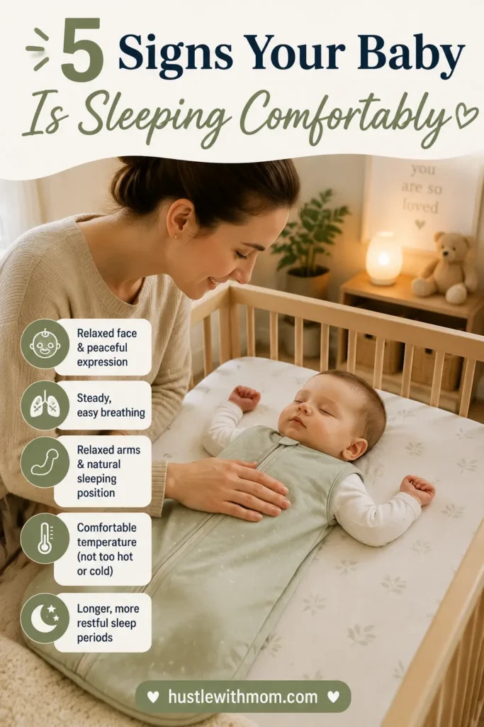 Comfortable sleeping baby in a well ventilated nursery.