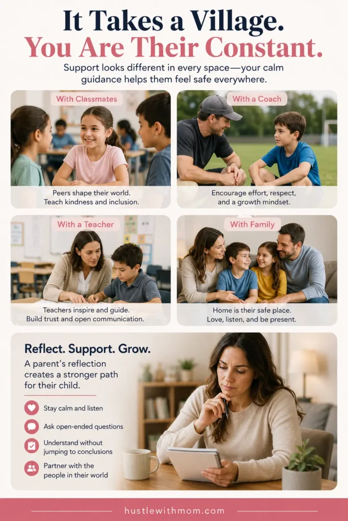 Different people who may hurt a child shown in realistic parenting illustration.