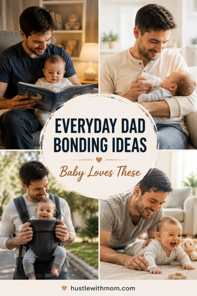 Father spending quality time with baby through daily activities.