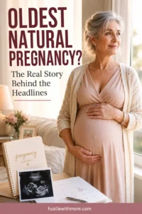 Mature pregnant woman representing the story behind reports of the oldest natural pregnancies.