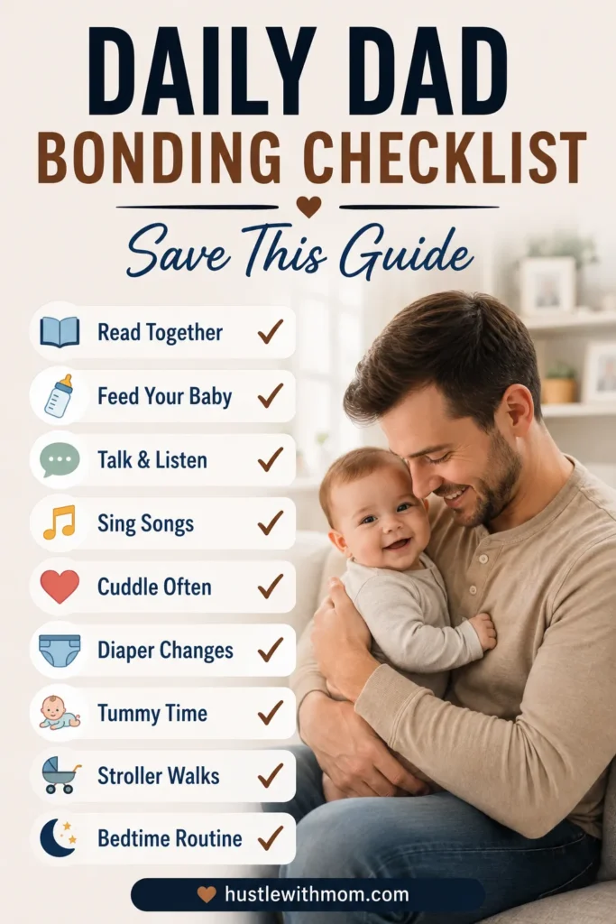 Checklist showing daily bonding habits every father can practice.