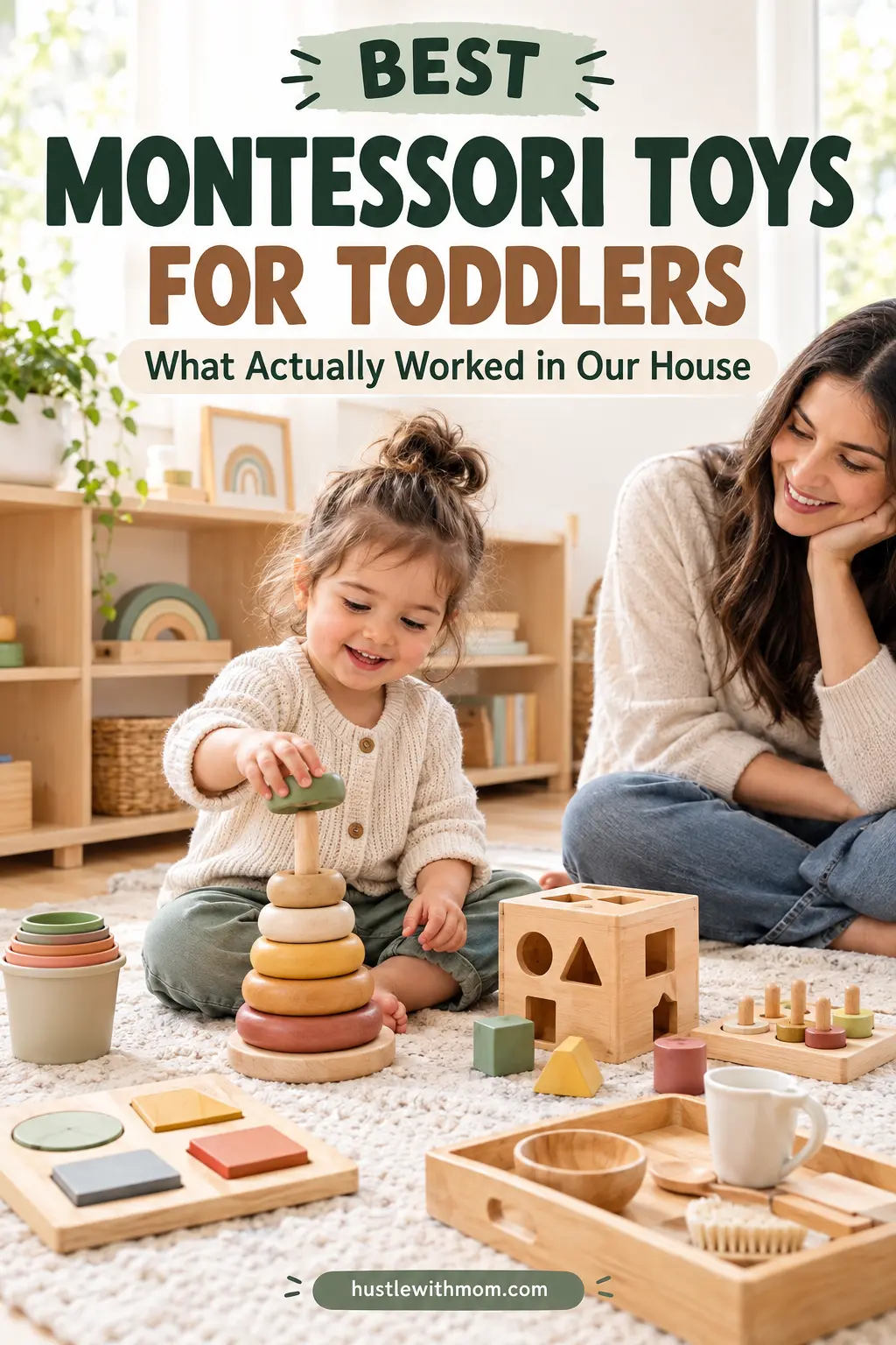 Best Montessori toys for toddlers including wooden blocks, stacking toys, puzzles, and open-ended learning activities.