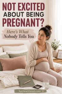 Pregnant woman experiencing mixed emotions and not feeling excited about pregnancy.