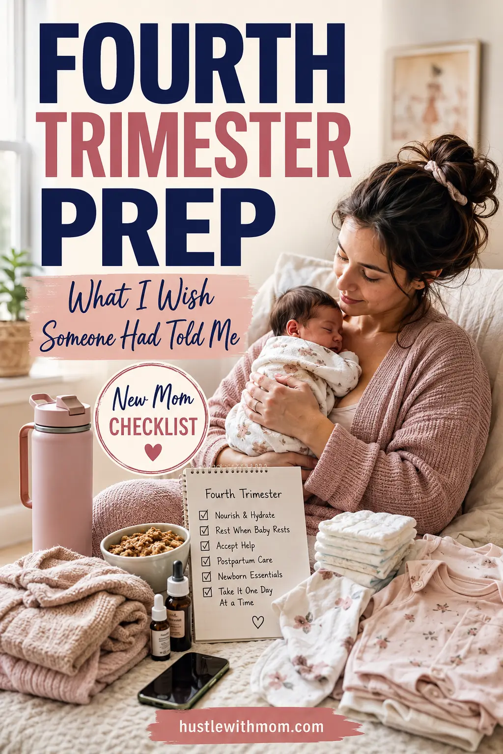 Preparing for the fourth trimester with a newborn, postpartum essentials, and a practical new mom checklist.