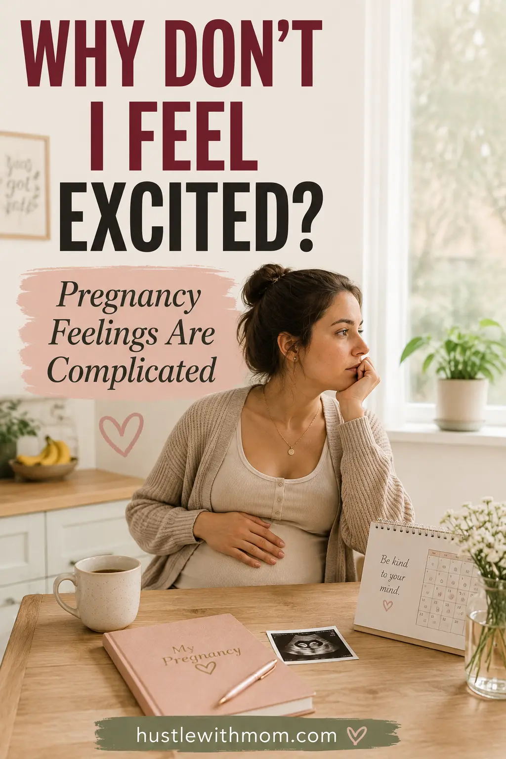 Pregnant woman reflecting on mixed emotions and wondering why she does not feel excited about pregnancy.