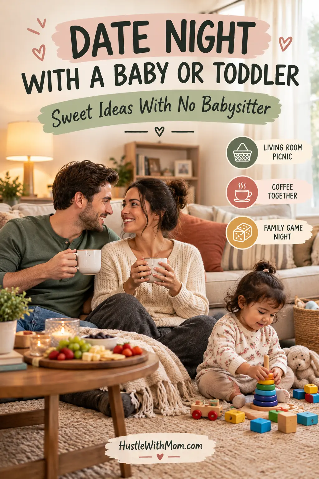 Date night ideas for parents organized by baby, toddler, and school-age child stages.